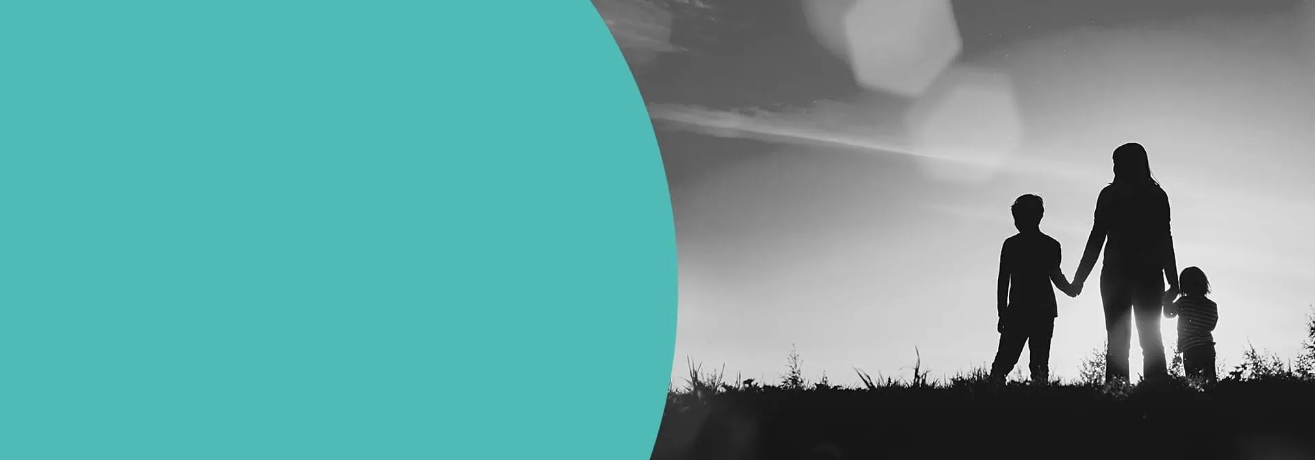 Family out on walk during golden hour