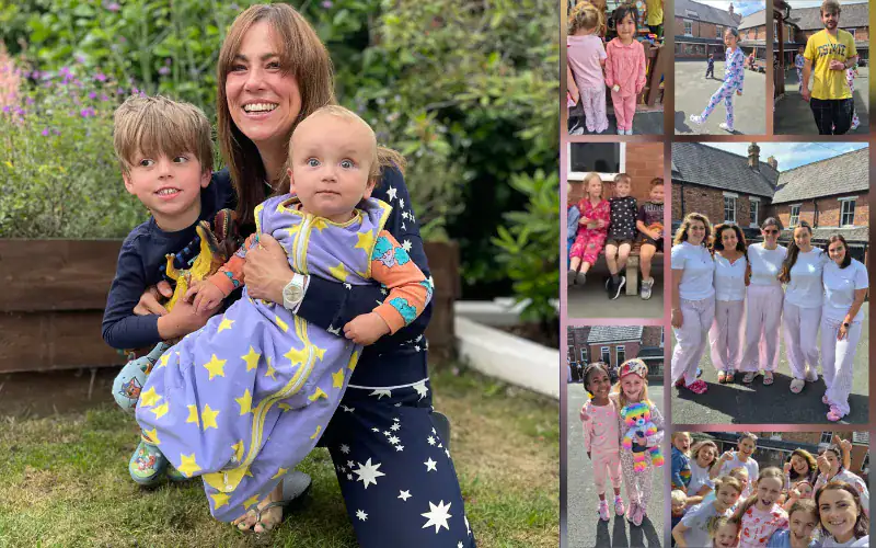 Happy children and adults at Little Stars outdoor activity.