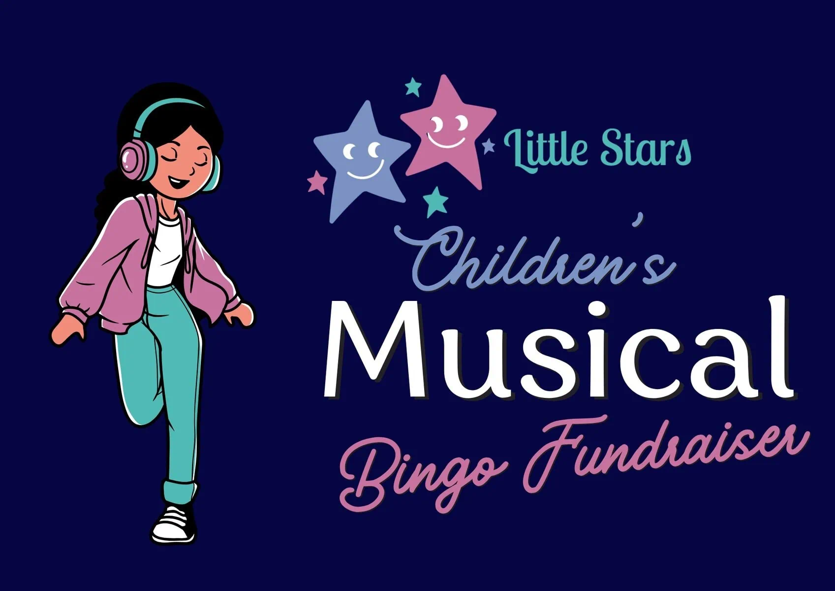 Childrens musical bingo game for kids' fundraiser event.