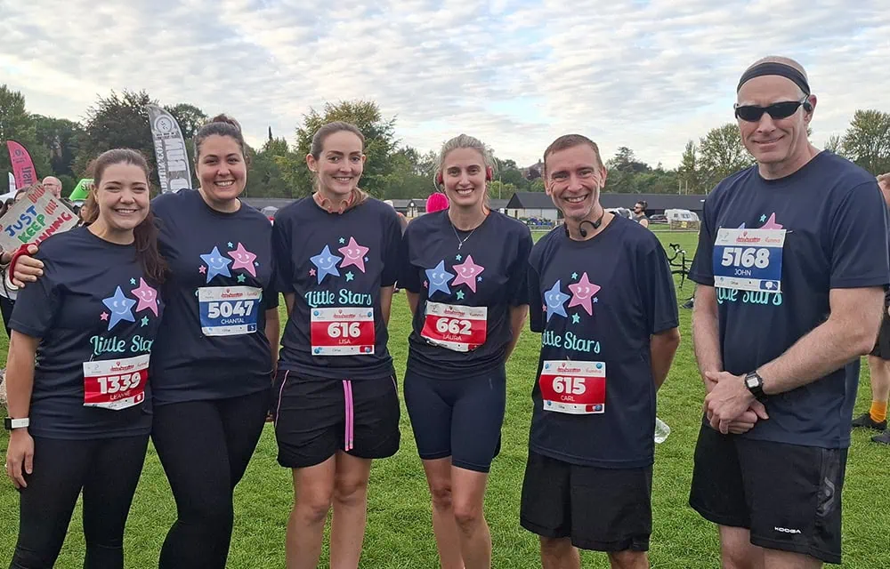 Active children participating in a charity run at Little Stars event.