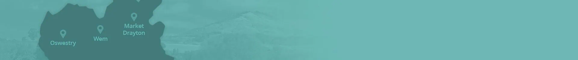 Map of towns in shropshire where Little Stars have helped families in need