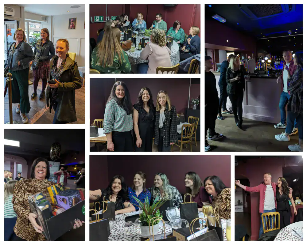 a collage of images from the evening 